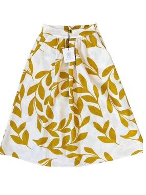 NWT Second Female Ullivo Textured Leaf Print Midi Skirt Size XS